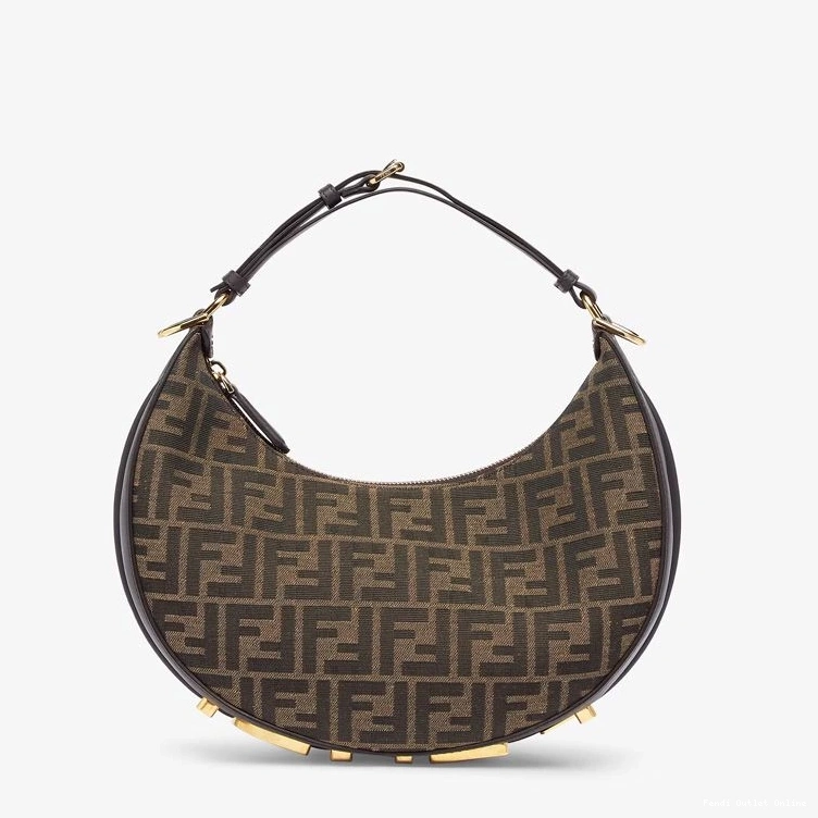 Affordable Fabric In Bag Brown Small Fendi Fendigraphy Motif Hobo FF 0726